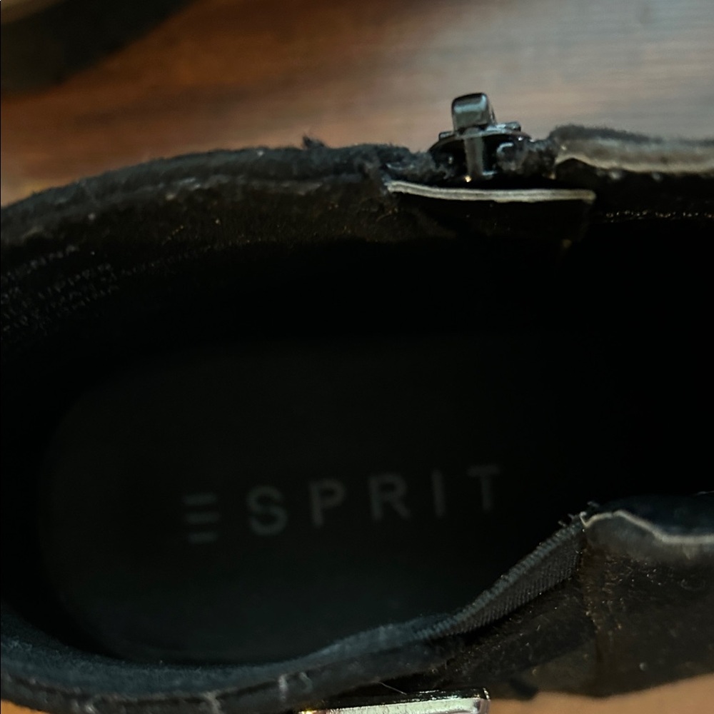 Esprit Black Ankle Boots with Buckle Detail - Picture 2 of 7